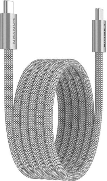 Кабель Canyon OnWire 60MG C-C 60W Magnet Braided 1 м Light Grey (CND-CCMG60AB15LG) - зображення 2