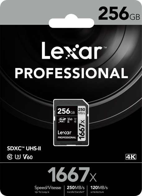 Karta pamięci Lexar Professional 1667x SDXC 256GB Class 10 UHS-II V60 U3 (LSD256CB1667) - obraz 3