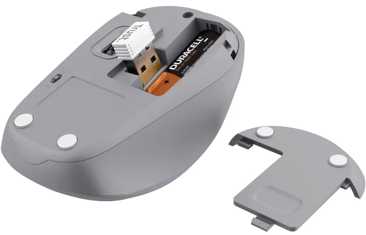 Mysz Trust Yvi+ Silent Wireless/Bluetooth Mouse White-Grey (TR25513) - obraz 4