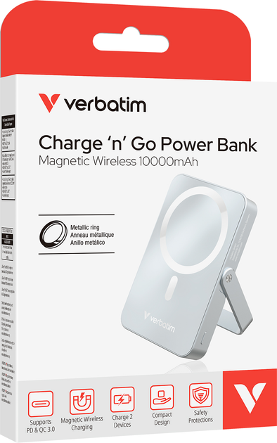 УМБ Verbatim Charge 'n' Go Power Bank 10000 mAh Blue (0023942322665) - зображення 3