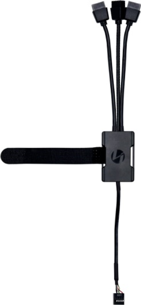 USB-hub Lian Li USB 2.0 1 to 3 HUB Black (G89.PW-U2HB.00) - obraz 1