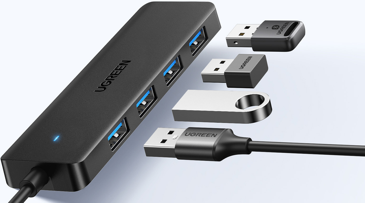 Hub USB Ugreen USB 3.0 do 4 x USB 3.0 Black (UGR-25851) - obraz 2