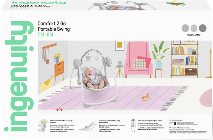 Fotelik-bujak Ingenuity Comfort 2 Go – Cuddle Lamb (12184) (074451121843) - obraz 2