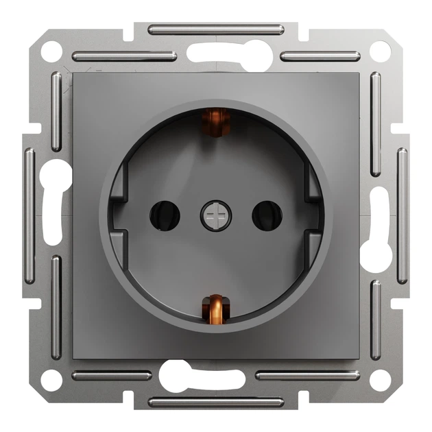 Розетка Schneider Electric Asfora с заземлением антрацит EPH2900171 - изображение 8