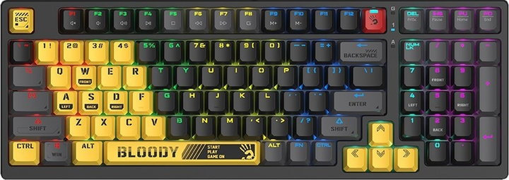 Клавіатура дротова A4Tech S98 Bloody BLMS USB Sports Lime (4711421000406) - зображення 1