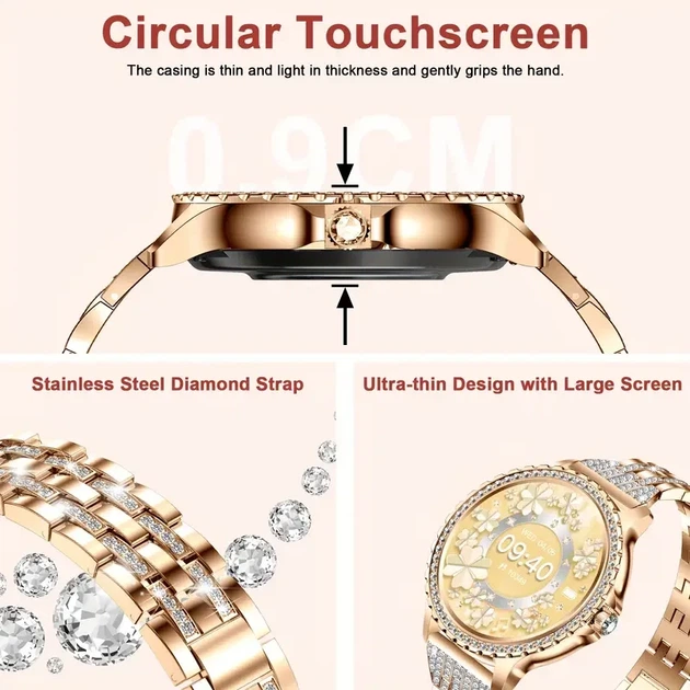 Смарт-часы женские Velora Watch для Android і iPhone широким функционалом и 3 ремешками - изображение 4
