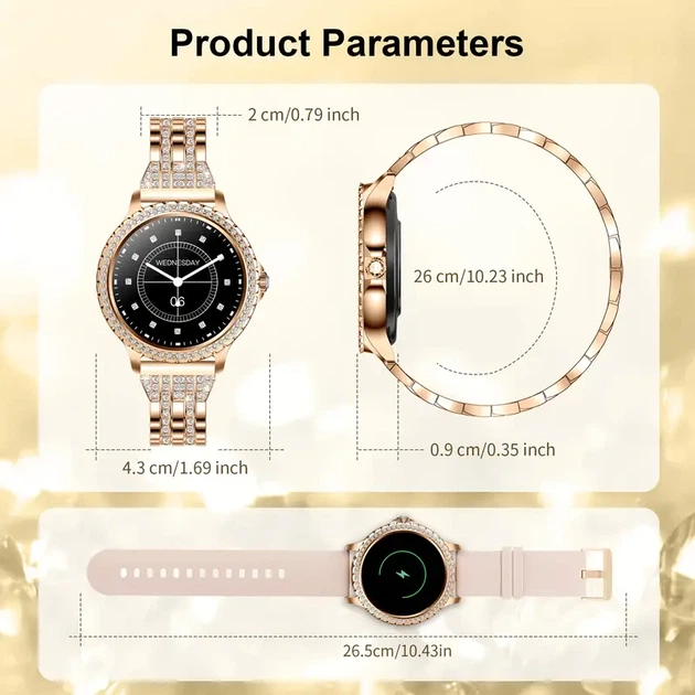 Смарт-часы женские Velora Watch для Android і iPhone широким функционалом и 3 ремешками - изображение 7