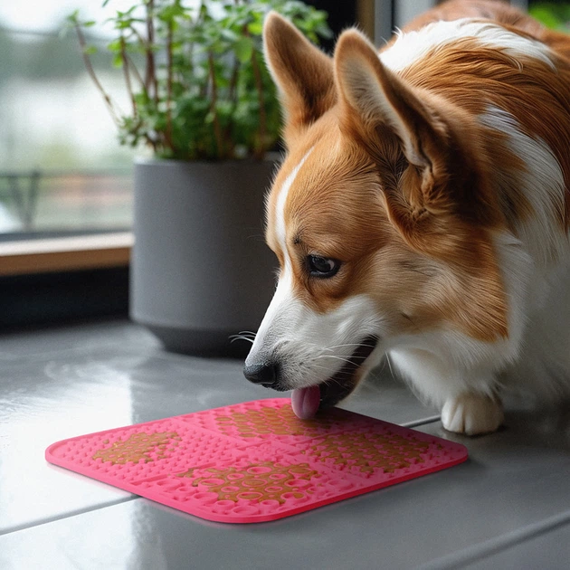 Коврик для слизывания WAUDOG Silicone, 190×190×10 мм, розовый - изображение 5