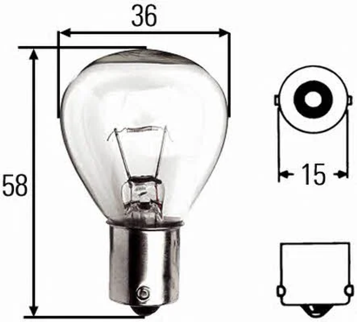 Żarówka samochodowa Hella U 45 W 24 V (8GA002074241) - obraz 2