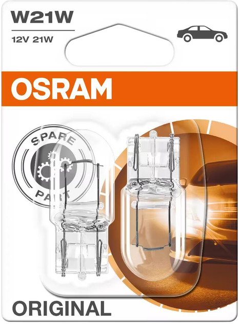 Zestaw żarówek samochodowych Osram Original W21W 25 W 12 V 2 szt (7505-2BL) - obraz 2