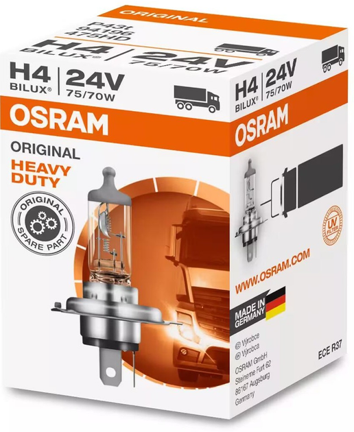 Żarówka samochodowa Osram Original H4 70/75 W 24 V (4050300250632) - obraz 2