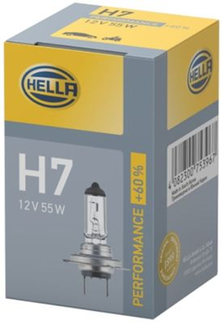 Автолампа Hella Performance +60% H7 55W 12V (8GH223498231) - зображення 2