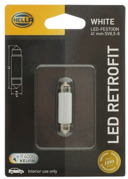 Żarówka samochodowa Hella LED Retrofit 1 W 12 V SV8.5-8 (8GL178560571) - obraz 2