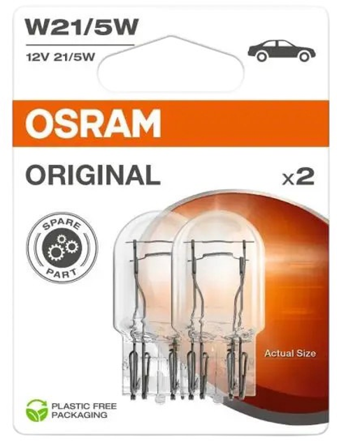 Zestaw żarówek samochodowych Osram Original W21/5W 12 W 12 V 2 szt (7515-2BL) - obraz 2