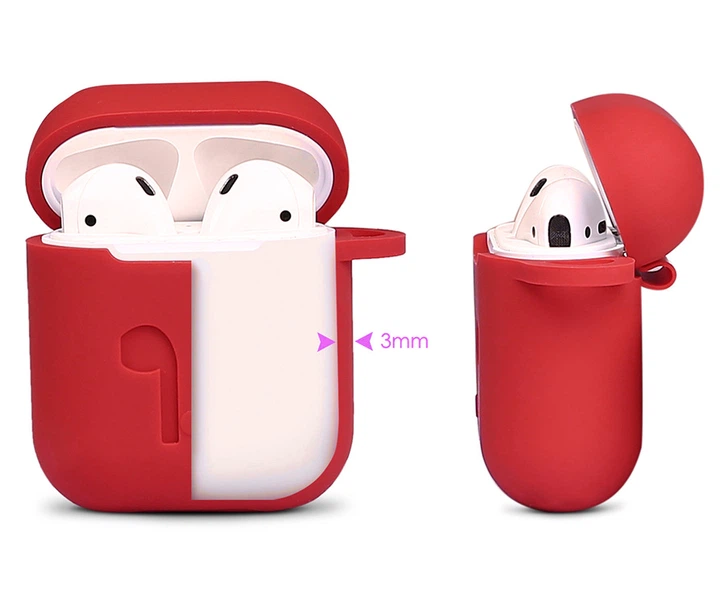 Чехол для наушников Earbox AirPods case silicone Red - Фото 4 Чехол для наушников Earbox AirPods case silicone Red - изображение 4