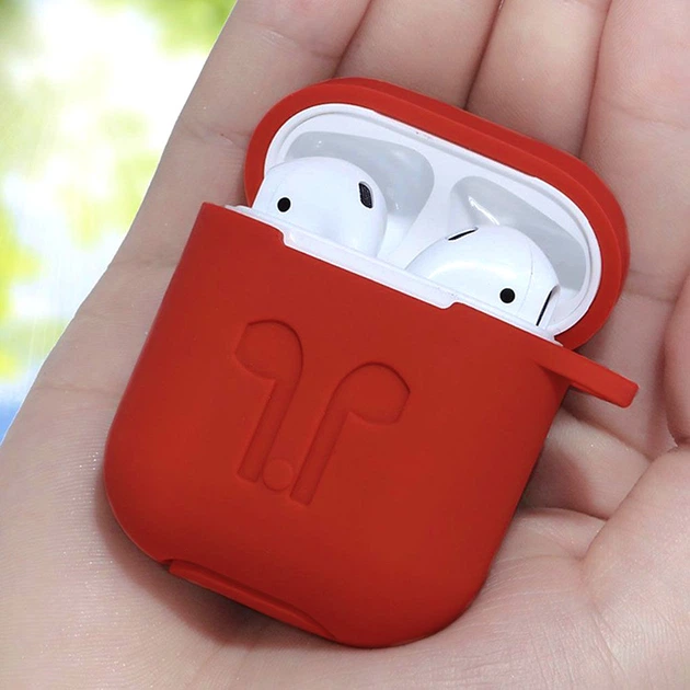 Чехол для наушников Earbox AirPods case silicone Red - Фото 8 Чехол для наушников Earbox AirPods case silicone Red - изображение 8