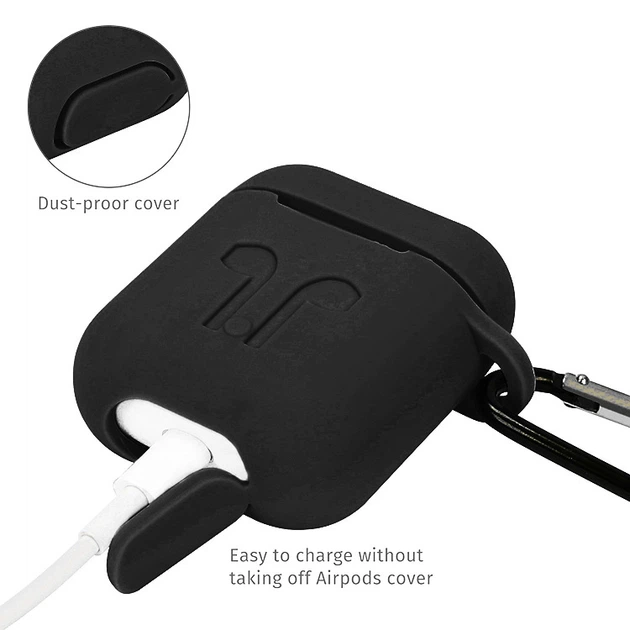 Чехол для наушников Earbox AirPods case silicone Black - изображение 2