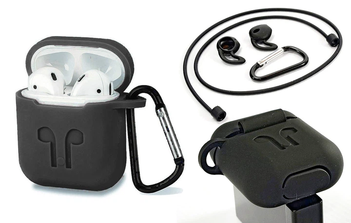 Чехол для наушников Earbox AirPods case silicone Black - изображение 3