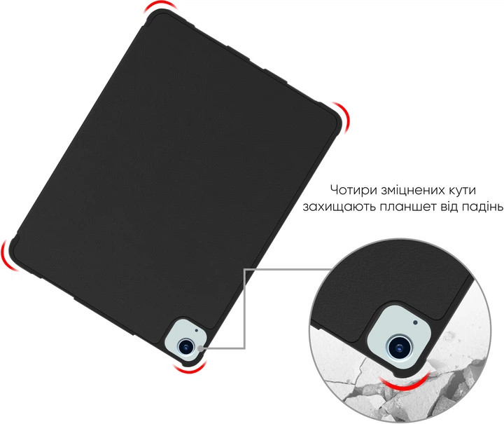 Чехол для планшета Apple iPad Air 4/5th Gen 10.9" 2020/2022 AIRON Premium SOFT с защитной пленкой и салфеткой Black (4822352781068) - Фото 9 Чехол для планшета Apple iPad Air 4/5th Gen 10.9" 2020/2022 AIRON Premium SOFT с защитной пленкой и салфеткой Black (4822352781068) - изображение 9