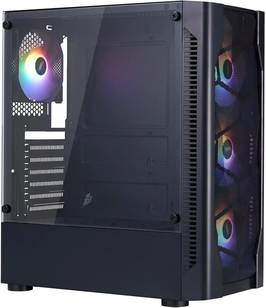Корпус 1stPlayer D4-BK-4F1 Black з 4 RGB вентиляторами - зображення 3