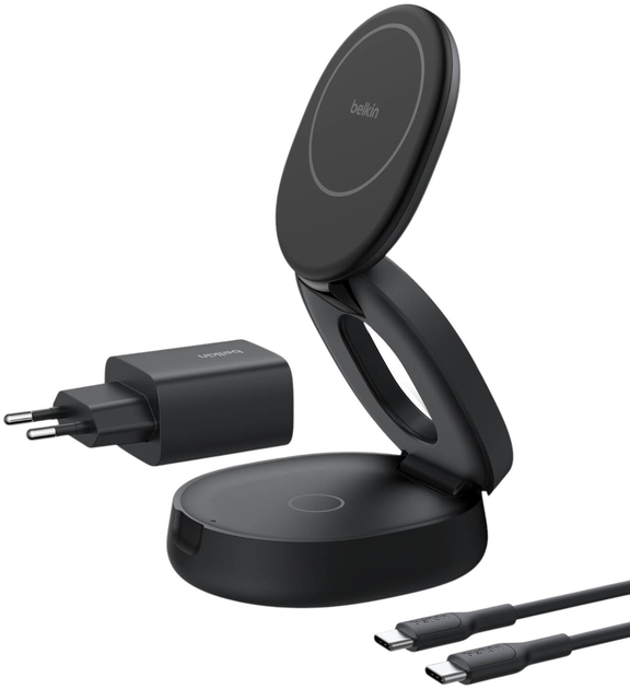 Ładowarka indukcyjna Belkin BoostCharge 2-in-1 Magnetic Foldable Wireless Charger 15 W Black (WIZ035KQBK) - obraz 1