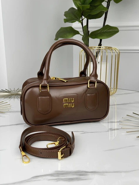 Женская сумка Miu Miu Arcadie Leather Bag коричневый