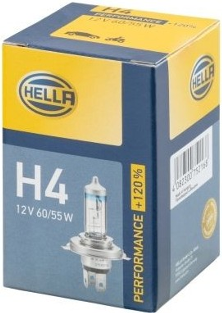 Żarówka samochodowa Hella Performance + 120% H4 60/55 W 12 V (8GJ223498021) - obraz 2