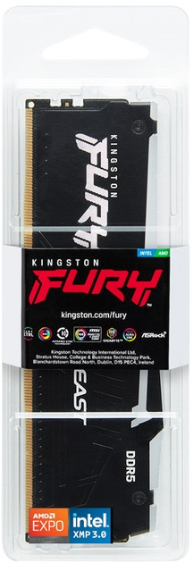 Pamięć RAM Kingston Fury DDR5-5200 32768MB PC5-41600 Beast RGB 1Rx8 Black (KF552C40BB2A-32) - obraz 5