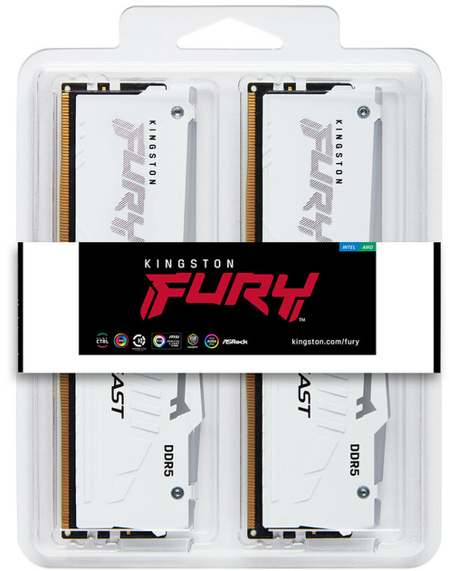 Pamięć RAM Kingston Fury Beast DDR5-6000 RGB 32768MB PC5-48000 (Kit of 2x16384) White (KF560C30BWAK2-32) - obraz 5