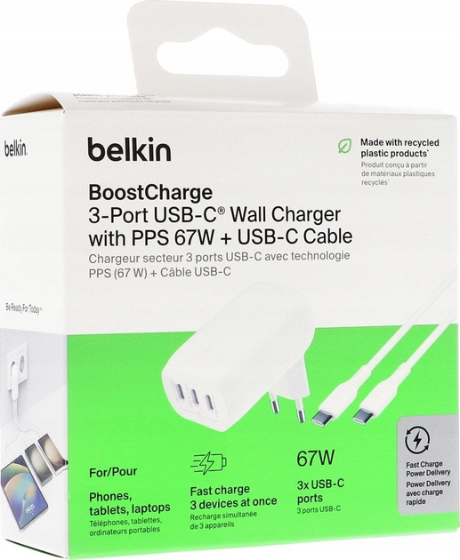 Ładowarka sieciowa Belkin 67 W USB-C PD 3.1 PPS Wall Charger White (WCC002VF2MWH-B6) - obraz 12