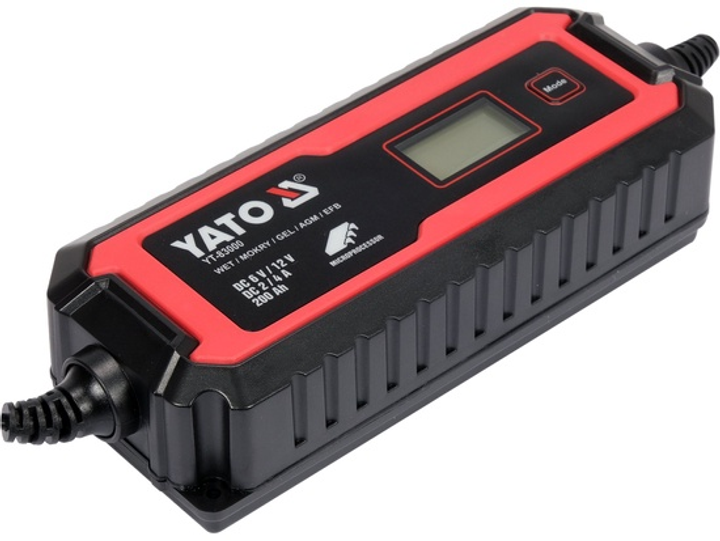 Зарядний прилад до акумуляторів YATO мережевий з LCD дисплеєм 6В/2А, 12DВ/4А (YT-83000) - зображення 3