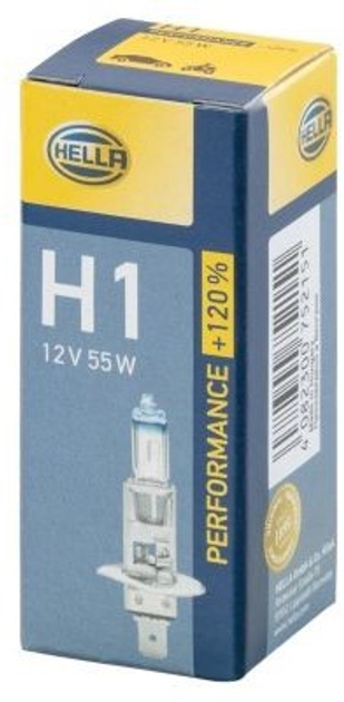Żarówka samochodowa Hella Performance + 120% H1 55 W 12 V (8GH223498011) - obraz 2