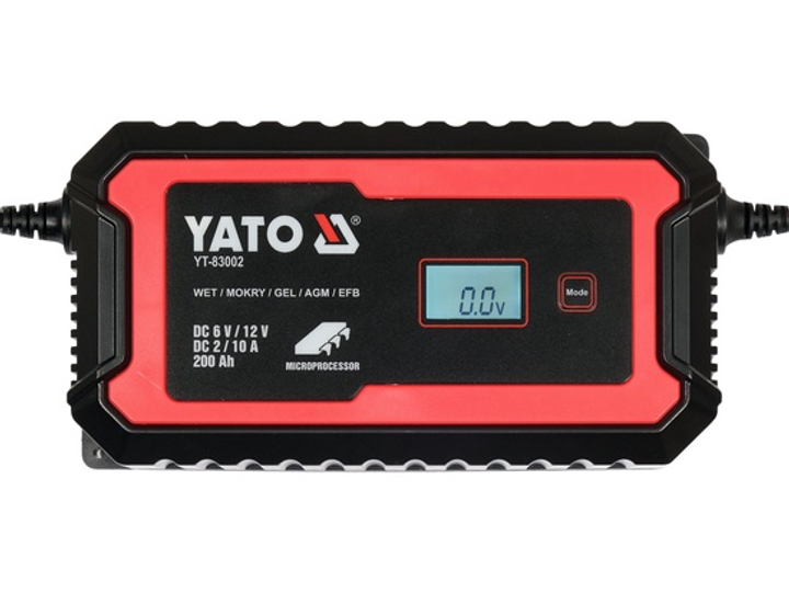 Prostownik do akumulatorów YATO sieciowy z LCD wyświetlaczem 6V/2A, 12V/10A (YT-83002) - obraz 5