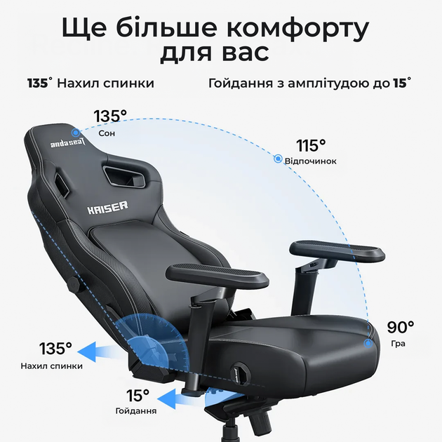 Кресло геймерское игровое Anda Seat Kaiser 4 V2 Size XL до 180 кг