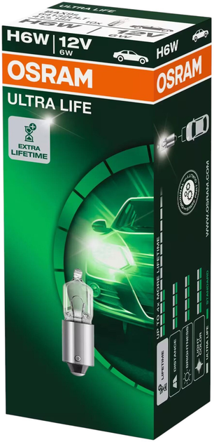 Zestaw żarówek samochodowych Osram Ultra Life H6W 6 W 12 V 2 szt (64132ULT-2BL) - obraz 3