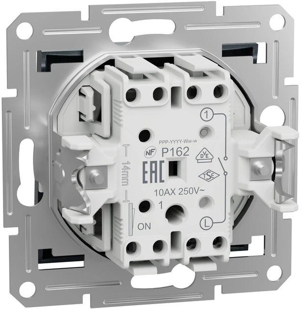 1-клавішний вимикач Schneider Electric Asfora самозажимний сталь (EPH0100162) - изображение 2