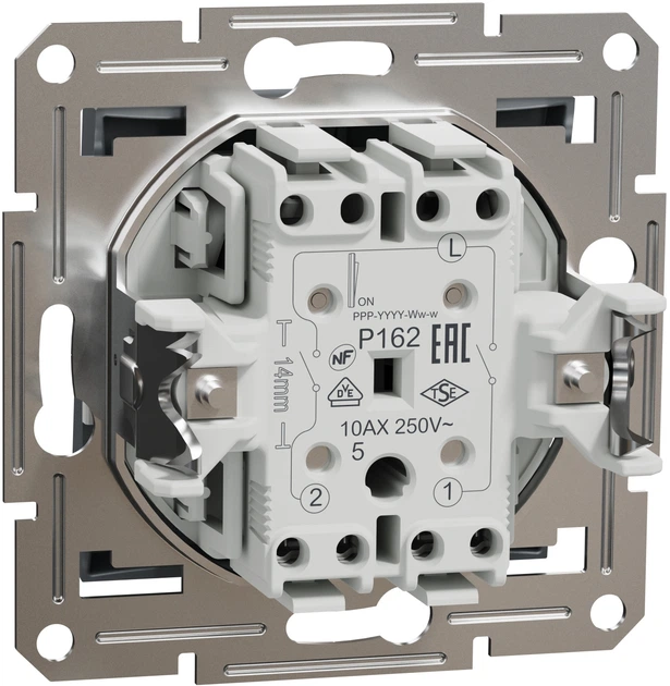 Вимикач 2-клавішний Schneider Electric Asfora самозажимний сталь EPH0300162 - изображение 2
