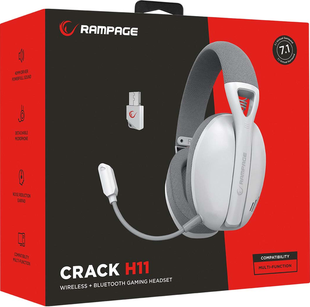 Słuchawki Rampage Crack H11 White (CRACKH11-WHITE) - obraz 5