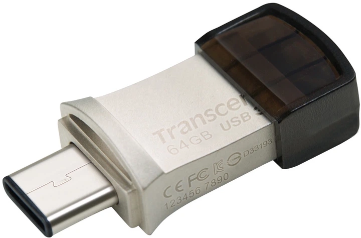 Pamięć flash USB Transcend JetFlash 890 64GB USB 3.1 Gen1 + Type-C Silver (TS64GJF890S) - obraz 4
