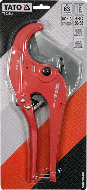 Obcinak do rur PVC YATO do 63 mm (YT-22312) - obraz 6