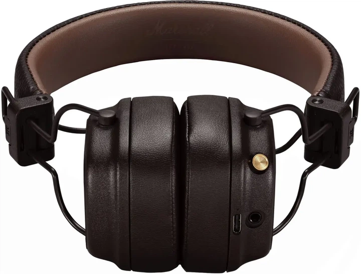 Marshall Major IV Brown & Black,Bluetooth —40 годин роботи, бездротова зарядка, мікрофон - зображення 3
