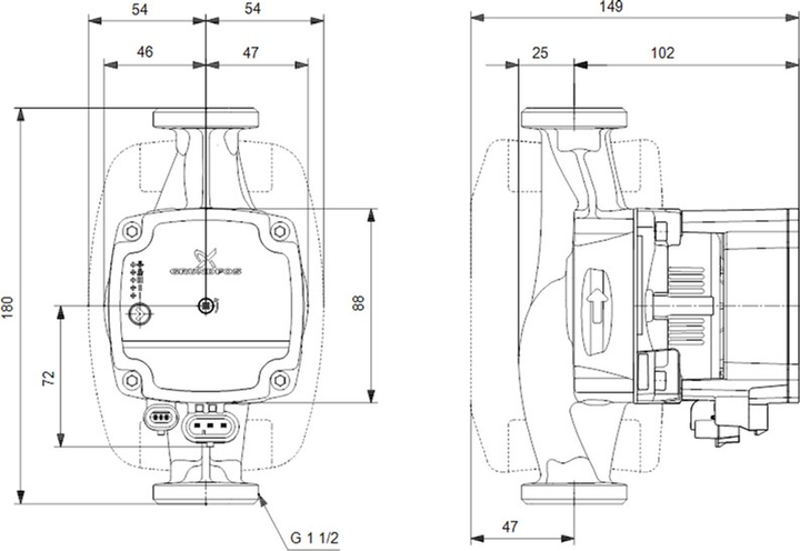 Pompa obiegowa Grundfos ALPHA1 L 25-60 180 (99160584) (5712607862787) - obraz 4