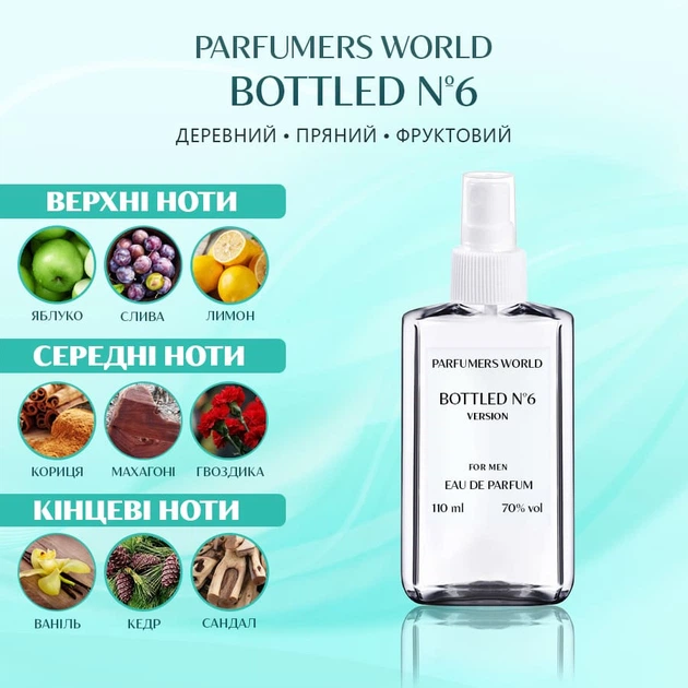 Парфуми для чоловіків Parfumers World (версія Bottled №6 Hugo Boss) 110 ml - зображення 2