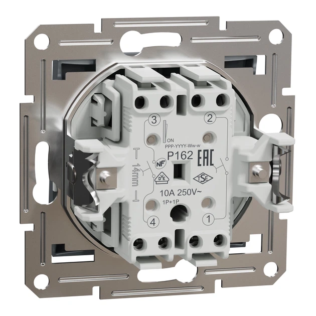 Кнопковий вимикач двоклавішний Schneider Electric Asfora сталь EPH1100162 - зображення 7