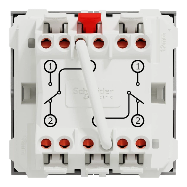 Переключатель двухклавишный Schneider Electric Unica New 2 модуля алюминий NU321330 - Фото 8 Переключатель двухклавишный Schneider Electric Unica New 2 модуля алюминий NU321330 - изображение 8