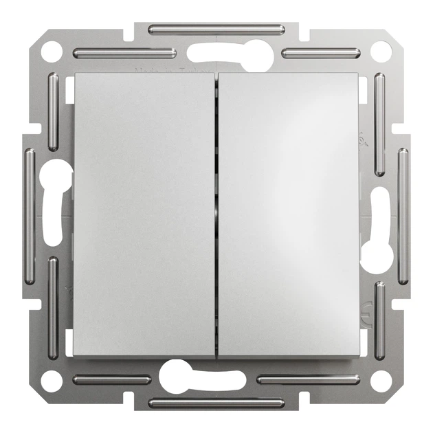 Переключатель двухклавишный Schneider Electric Asfora алюминий EPH0600161 - изображение 7