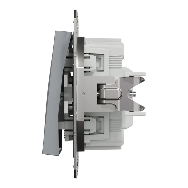 Вимикач одноклавішний Schneider Electric Asfora з підсвіткою сталь EPH1400162 - зображення 2