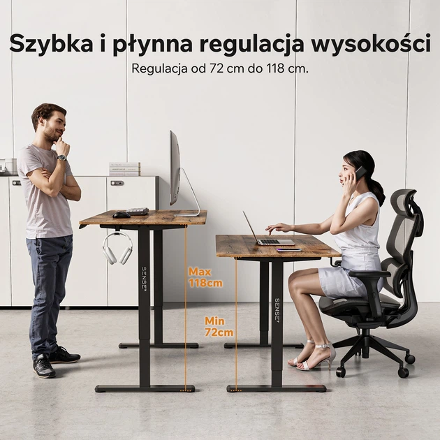Стіл з регулюванням висоти Sense7 Nojo Light 140×70 см, електричний, коричневий - изображение 3