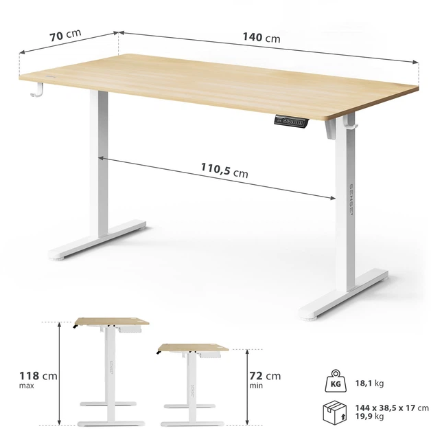 Геймерський стіл SENSE7 Nojo LIGHT 140 см x 70 см ( White , pine) - Фото 7 Геймерський стіл SENSE7 Nojo LIGHT 140 см x 70 см ( White , pine) - изображение 7