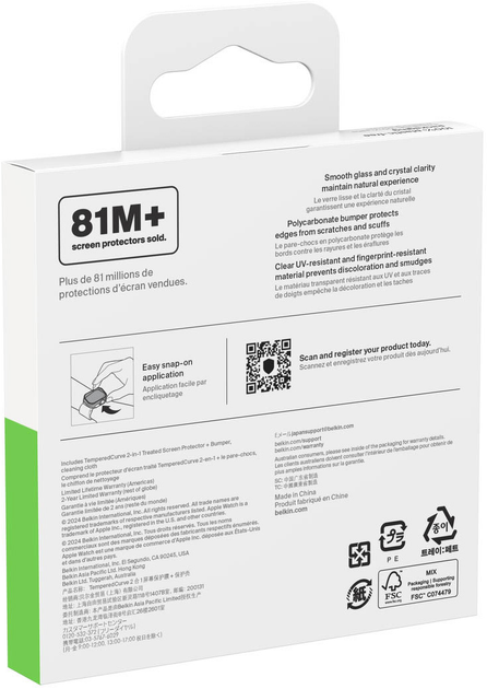 Etui Belkin ScreenForce TemperedCurve 2-in-1 do Apple Watch 42 mm Transparent (OWA002HQCL) - obraz 8